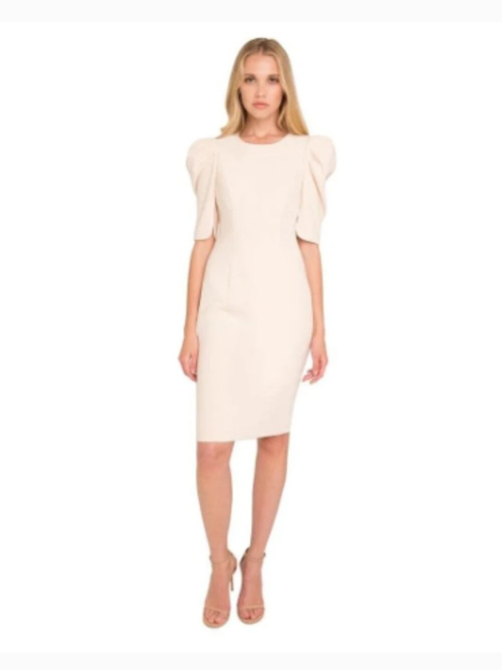 Black Halo Russo Sheath Dress Buttercream Size 12 cream midi xlarge
